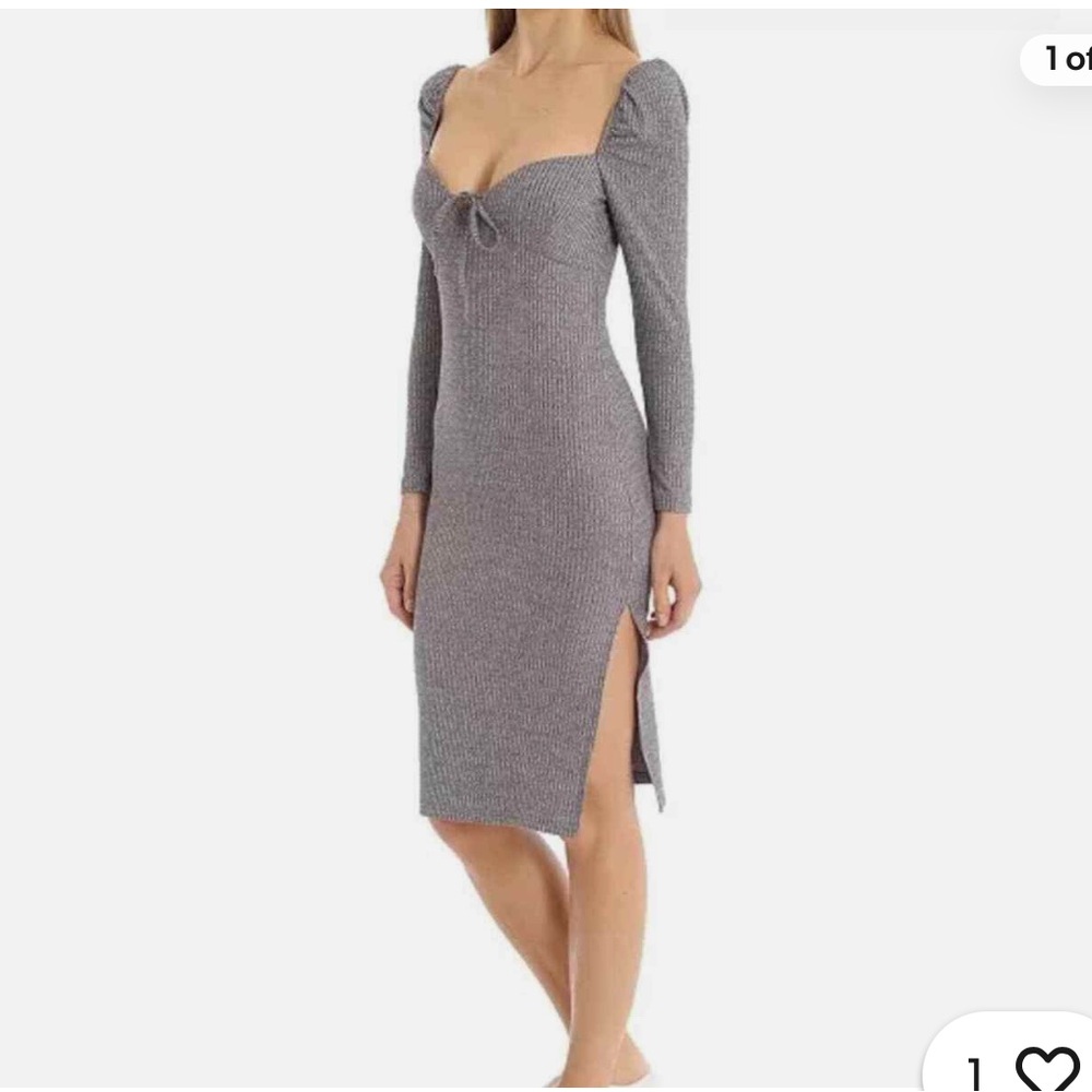 AVEC LES FILLES NWT Rib Knit Prairie Dress Ash Gray